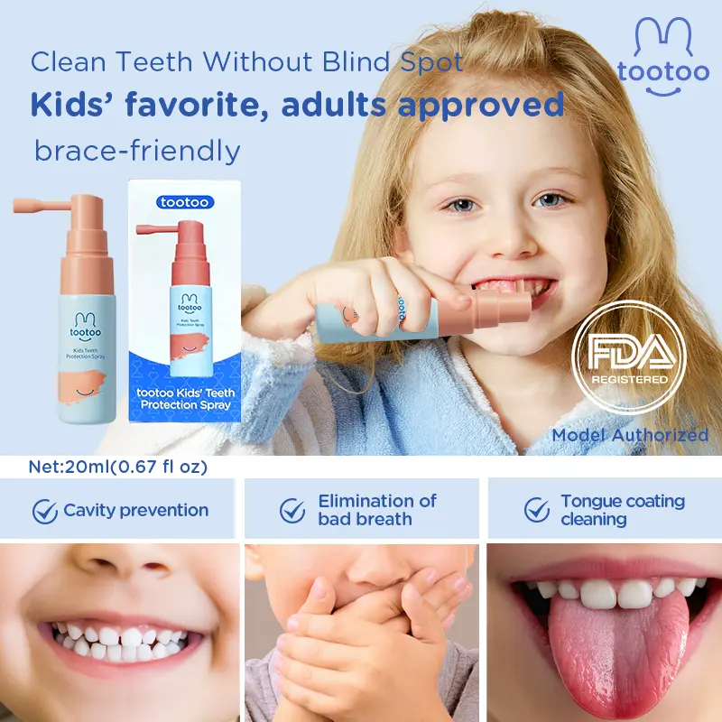 tootoo Kids Oral Spray, Toddler Toothpaste Helper Natural Cavity ...