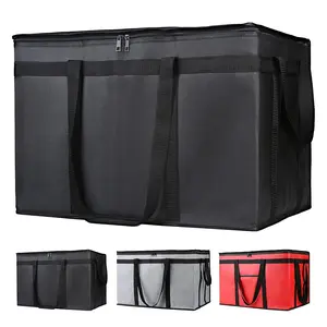 Insulated Food Delivery Bag, XXXL Insulated Reusable Grocery Cooler/Hot Bags,  Shopping/Travel/Doordash, Catering Bag Doordash 22x14x13, Black, 1-Pack