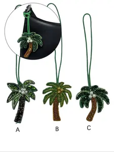 Handmade Beaded Coconut Tree Bag Charm, Simple Elegant Handcrafted Jewelry Accessory, Perfect for DIY Bags & Gifts, Purse Accessories