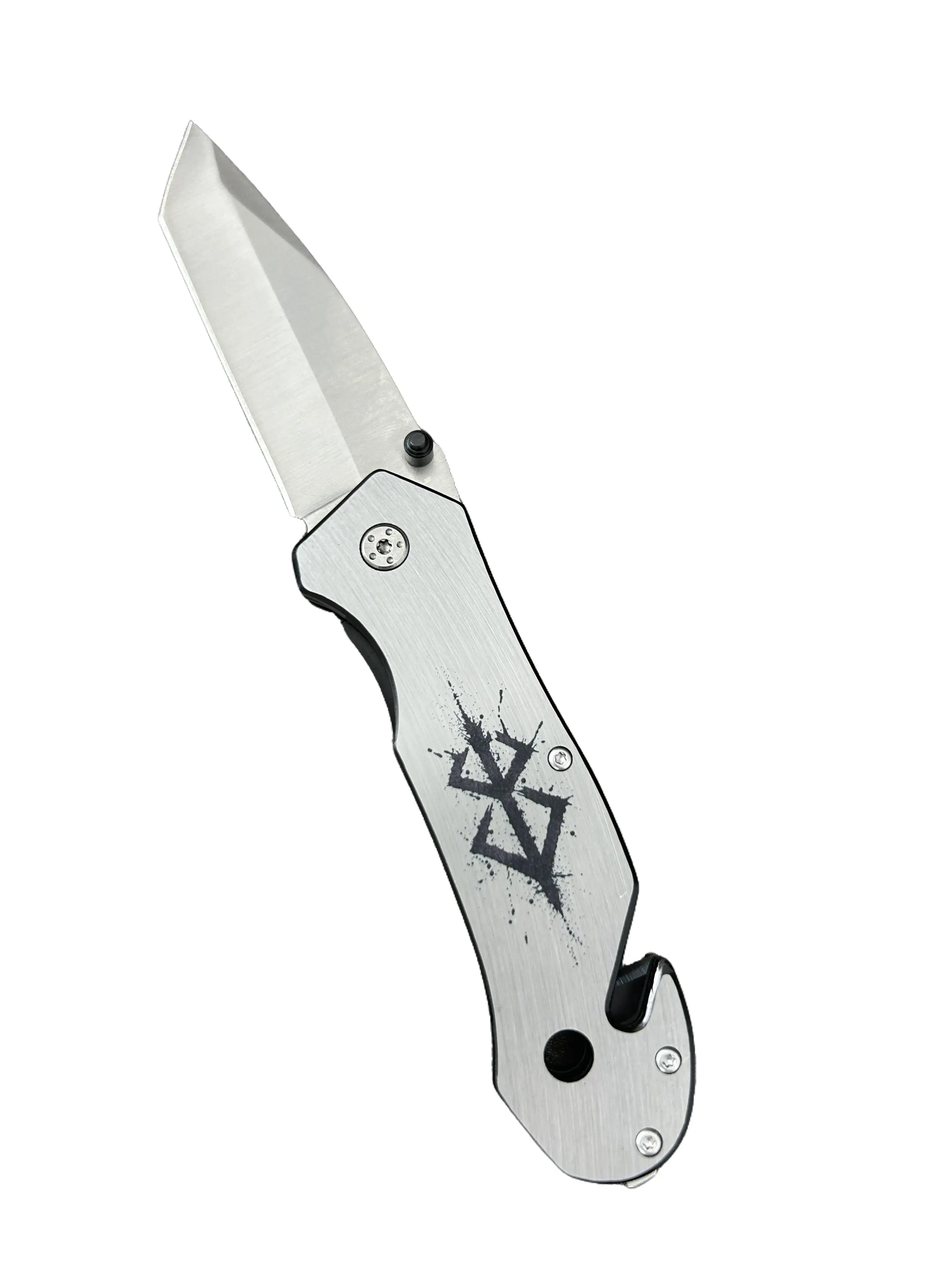 Berserk Symbol Folding Pocket Knife with Window Breaker and Rope Cutter - Ideal for Emergency Situations