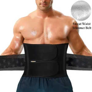 Men's Adjustable Elastic Waist Support Belt, Sporty Style, All Seasons Wear, Flexible Magic Tape Design, 7 Rubber Straps for Back Protection, Sweat Fitness Belt