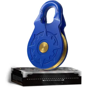 Winch Snatch Block 18 Ton - Winch Pulley (79,366 Lbs) Break Strength, Heavy Duty Off Road  Towing Pulley Blocks for Synthetic Rope or Steel , , UTV, ATV, Blue