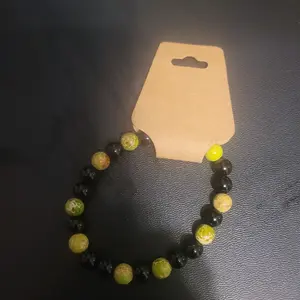Imperal jasper and tourmaline bead bracelet