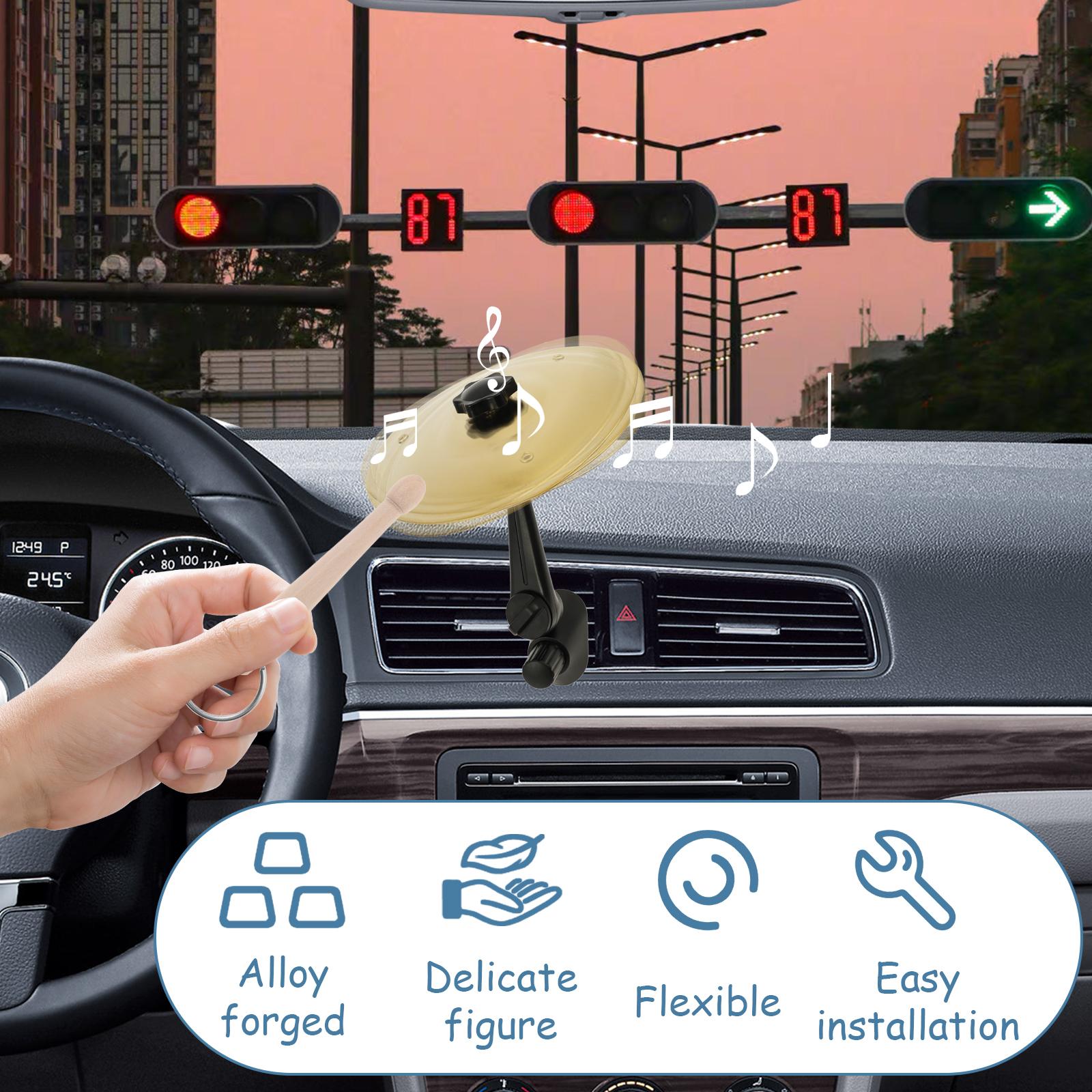 1/2 Pcs Fun Car Cymbal Air Vent - Compact Easy to Install Car Crash Cymbal with 2 Mini Drum Sticks, Creative Car Vent Cymbal for Driver, Drummer and Music Lover