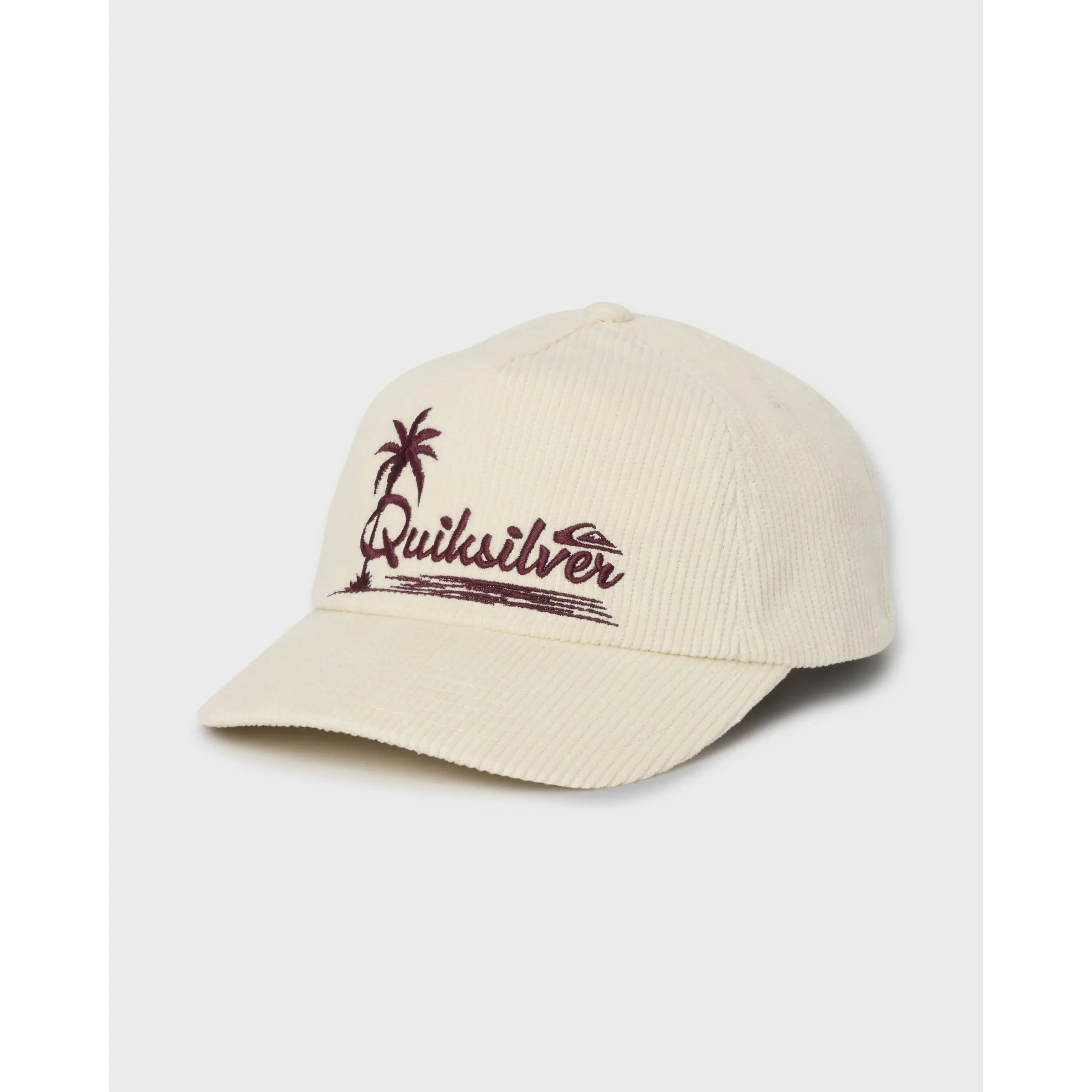 Quiksilver | Palms 5-Panel Corduroy Snapback Hat | Men's 100% Cotton Embroidered Logo Adjustable Strap | Everyday Wear & Casual Streetwear