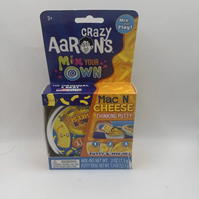 Crazy Aarons New AARON'S Crazy Thinking Putty & Mix-Ins Mac N Cheese 1.9 Oz Sensory Play Toy for Preschoolers