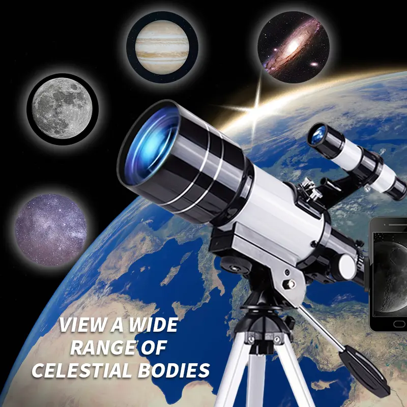 Astronomical Telescope with 70mm Objective ens- High Magnification Suitable for Night Sky Stargazing, Portable Tripod, Manual Focus. Wide Aperture for Adults, Beginners, for observatory Use, Gift for Astronomy