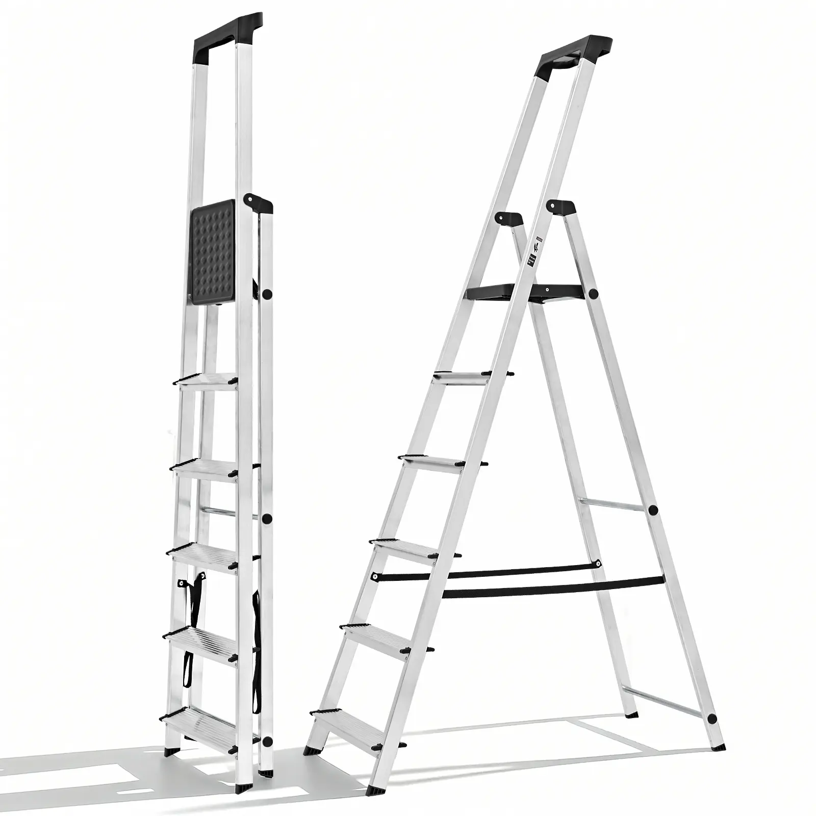 Step Ladder, Folding Step Stool with Anti-Slip Wide Pedal Handrails, Aluminum Stool Ladders, Safety Household Ladder for Home Kitchen Courtyard Outdoor