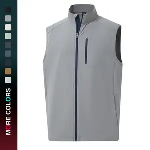 MAELREG Mens Vests Outerwear Windproof Lightweight Softshell Vests Zip Pockets Sports Sleeveless Jacket Golf Vests for Men