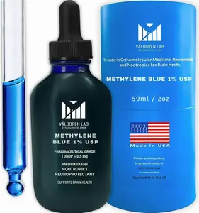 Methylene Blue Pharmaceutical Grade - Made in USA - Third Party Tested - Dietary Supplement - Formaldehyde & Alcohol-Free - Methane Blue for Humans 1% Drops (59ML)