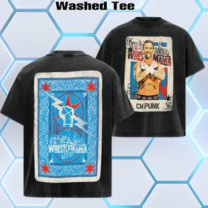 WWE 2026 - CM Punk WWE Graphic Premium Washed Cotton T-Shirt - Hoodie For Wrestling Fan, Gift Fan Shirt, Wrestling Merch, Cm Punk Inspired Shirt Gift, WWE Merch, Summer Outfits, Gift For Him Her