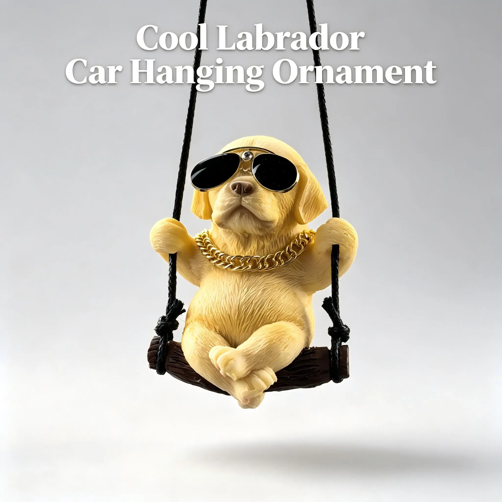 Yellow Lab Labrador Retriever Swing Charm Dog Pendant, Car Hanging Ornament, Automotive Decoration, Car Interior Accessories, Gifts for Boyfriend