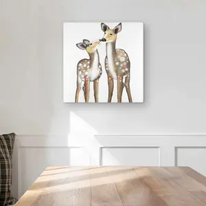 212 MAIN Aluminum Wildlife Metal Print Wall Art - 16x16 in., Decorative Artistic Mother Deer with Fawn Nature Scene Photo, Bedroom Home Decor, Ideal for Art Lovers, Great for Gifting