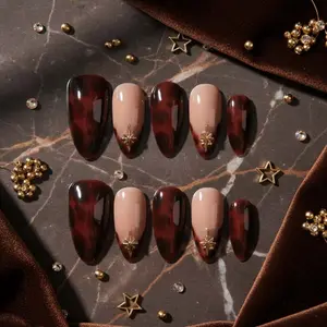 Tortoise Chic Luxury Tortoise Shell Pattern Nails XS S M L Customizable Sizes Premium Materials Long Lasting Reusable Press On Nails