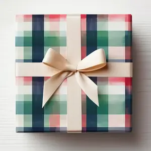 Plaid Wrapping Paper, Watercolor Plaid Wrapping Paper Roll, Modern Christmas Plaid Wrapping Paper, Masculine Plaid Gift Wrap Roll, Gingham