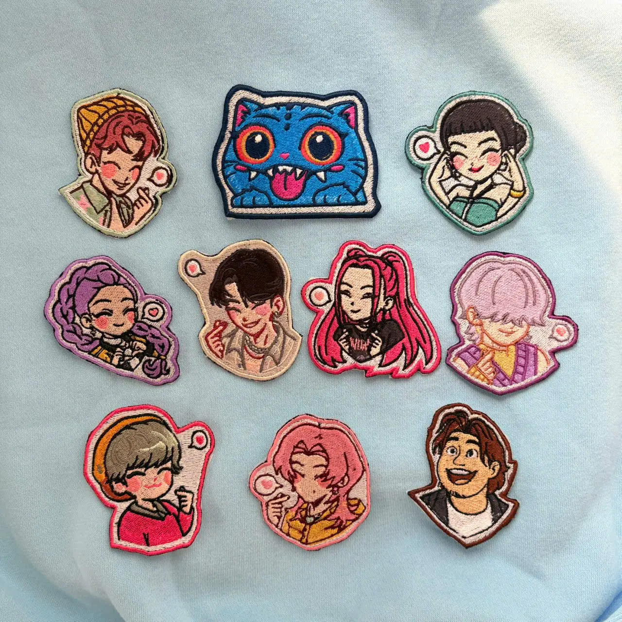 Kpop Demon Hunter Huntrix & Saja Boys Embroidered Patch, Anime Kpop Badge, Custom Sewing Applique, Gift for Fans EPN018-027