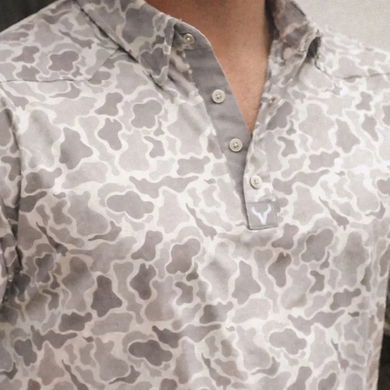 Vexil Brand – Western Pearl Polo - Retro Camo | White