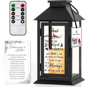Memorial Lantern Bereavement Gifts in Memory of Loved  Memorial Gifts for Loss of Father Remembrance Sympathy Gifts for Loss of Loved  with LED Candle and Remote