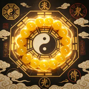 Traditional Chinese Yellow Stone Bracelet | Cultural Spiritual Accessory