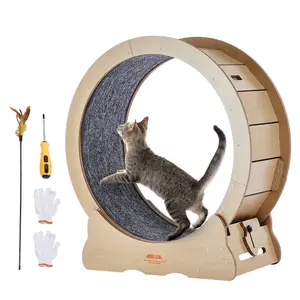Large Cat Exercise Wheel Indoor Cats Treadmill Wheel For Home Use, 29.5 Inch Diameter, Quiet, Durable Enclosed Running Wheel For Pet Fitness, Suitable For Cats Of All Sizes, Easy Assembly