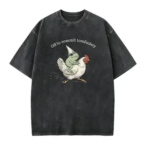Off to Commit Tomfoolery T-Shirts, Frog Riding Chicken Tee, Sarcastic Graphic Tee