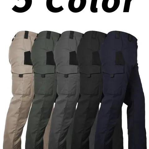 HOMUG Men's Tactical Work Pants, with multiple pockets, are designed for outdoor training. Available in various colors, they are suitable for fishing, outdoor activities, work, and hiking. Each square meter weighs 230 grams. Size Up for a looser fit.