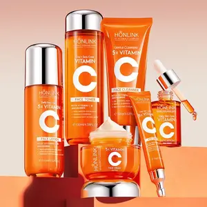 6-Piece Vitamin C Skincare Set, SADOER Complete Evens Skin Tone Hydrating Facial Kit, Cleanser Toner Serum Moisturizer Eye Cream, Natural Revitalizing Anti-Aging Daily Skincare for Women Ultimate Kit Nourishing Hydrate Skin Repair