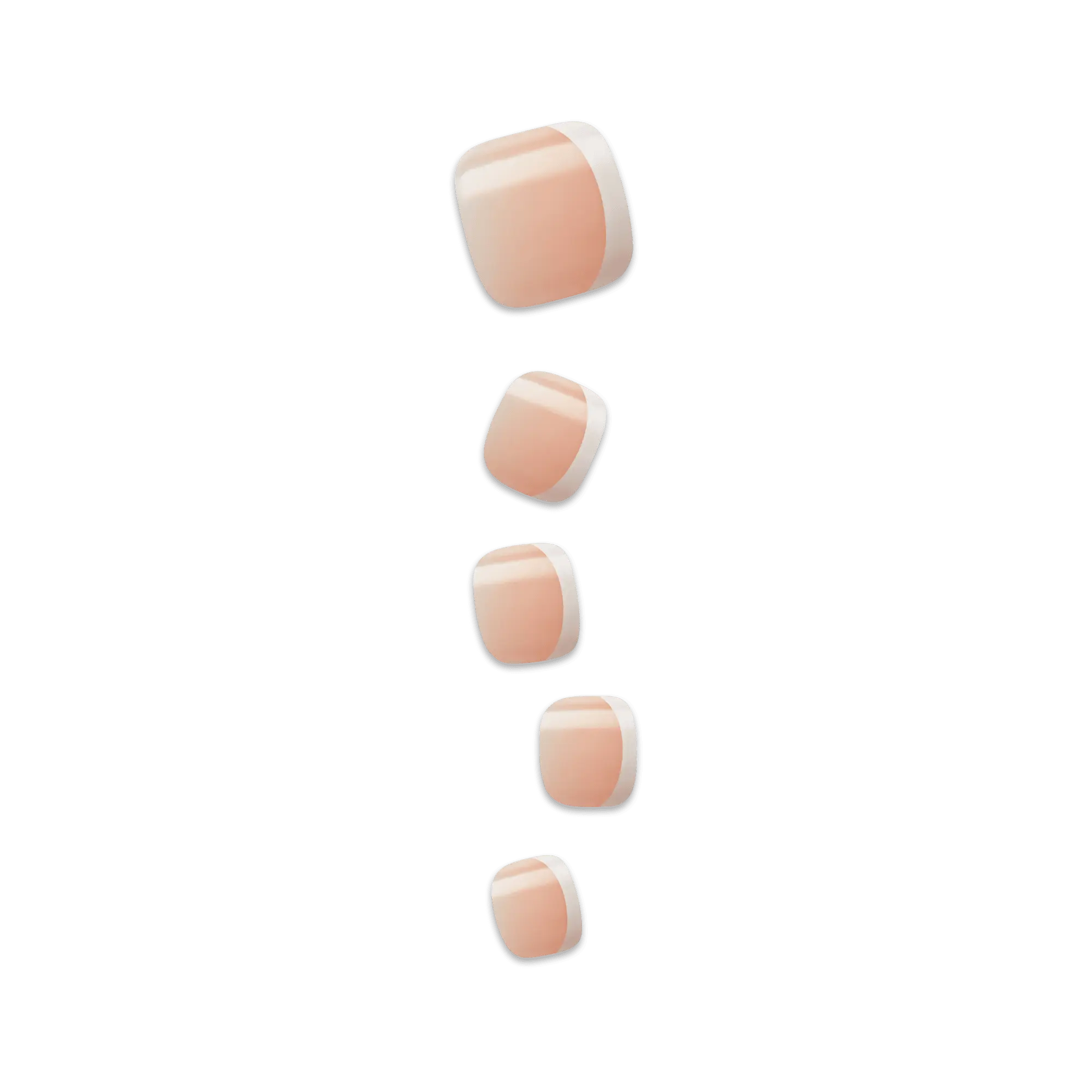 Impress Design No Glue Fake Press On Toenails - Blanc Chic | French Tips, Beige, Short, Squoval, Pedicure