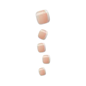 Impress Design No Glue Fake Press On Toenails - Blanc Chic | French Tips, Beige, Short, Squoval, Pedicure