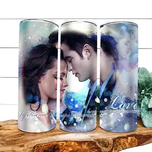 Twilights tumblers sparkle vampire , Gift For Her, Vintage Drink Bottle 20oz Skinny With Straw