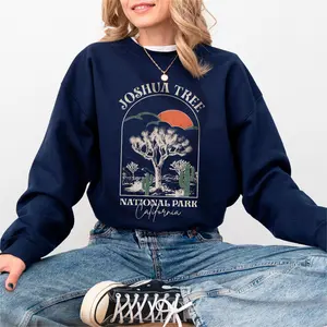 Gildan Joshua Tree National Park Sweatshirt California Forest Green Cozy Boho Cute Crewneck Unisex All Size Womenswear Check Classic Fit Ribbed Collar
