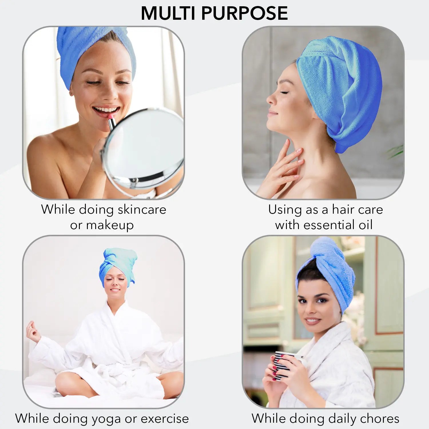 Hair Towel Wrap Microfiber Soft Pack Absorbent drying turbans curly hair well secure easy to use for all age Lightweight Bathroom Reusable breathable Hair Towel Wrap Microfiber Soft Pack Absorbent drying turbans curly hair well secure easy to use for all age Lightweight Bathroom Reusable breathable