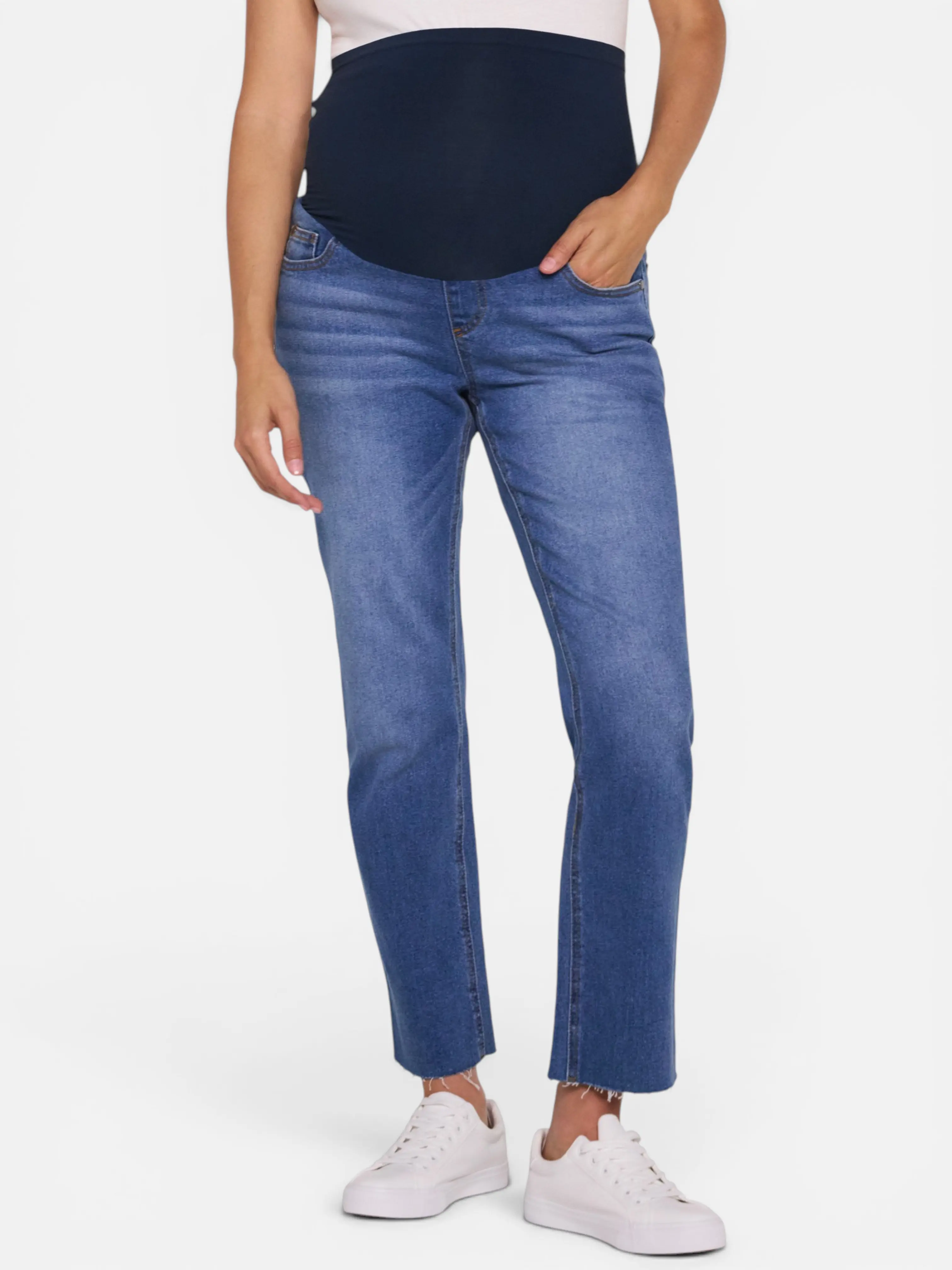 Motherhood Maternity Straight Leg Jeans Over Belly Stretch Denim Ankle Length Pregnancy Pants Motherhood Maternity Straight Leg Jeans Over Belly Stretch Denim Ankle Length Pregnancy Pants