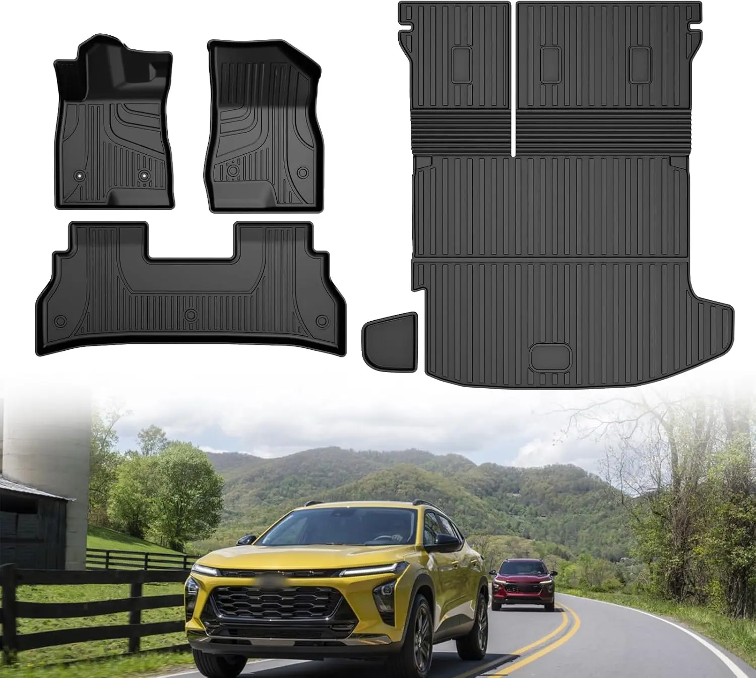 AOMSAZTO All-Weather Contoured-Fit Car Floor Mats, Custom Fit for 2024-2026 Trax (LS/1RS/LT/2RS/ACTIV Compatible), Durable Car Accessory, Auto Accessories for Men, Accessories For Car