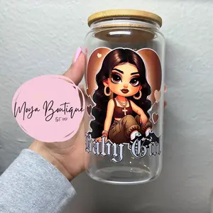 Babygirl Glass Bamboo Cup