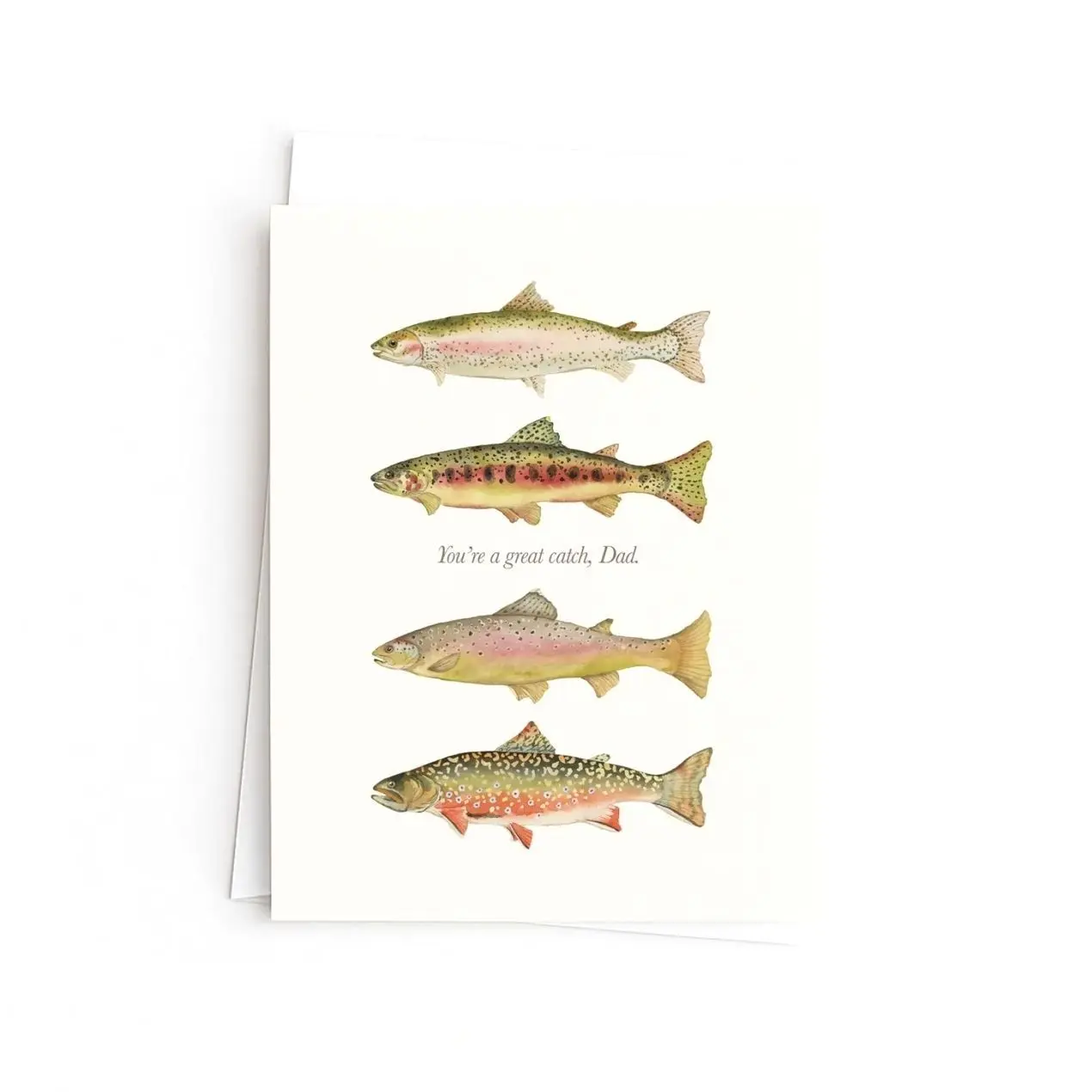 Father’s Day Fishing Card | Watercolor Trout Fish Card | You’re a Great Catch Dad  | Outdoorsy Dad Card | Fisherman Gift Card, Greeting Card with Envelope