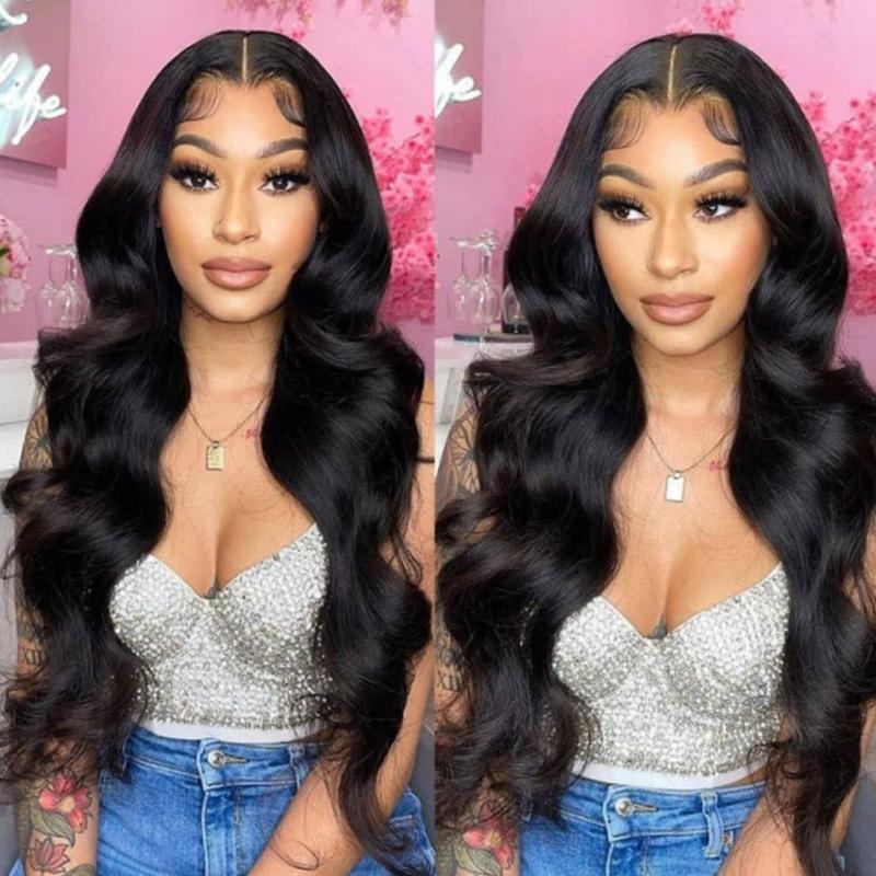 【Updated with Drawstring】Mamushow V Part Wigs With Invisible Strap Drawstring 100% Human Virgin Hair Body Wave Glueless Wig 180% Density Curly Wigs Natural Black