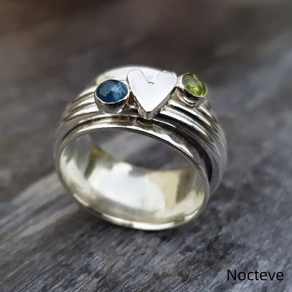 Women’s Vintage Geometric Heart Base Alloy Ring, Creative Minimal Daily Dating Jewelry Casual Gathering & Soft Romantic Feminine Lady Holiday Gift Wear