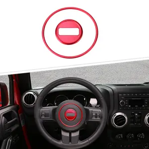 For 2011-2017 Jeep Wrangler JK/2011-2016 Compass/Patriot/2011-2013 Grand Cherokee Car Steering Wheel Decor Trim Ring Cover (2 pcs)