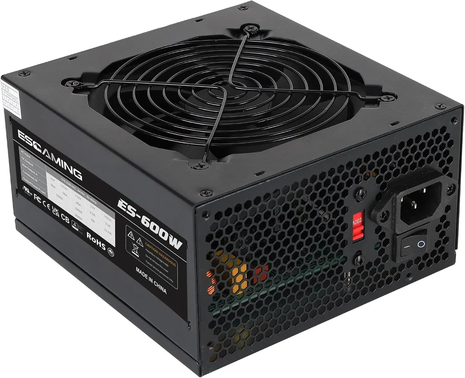 600W ATX Power Supply PSU,  with 120mm Ultra Quiet Cooling Fan All Protections
