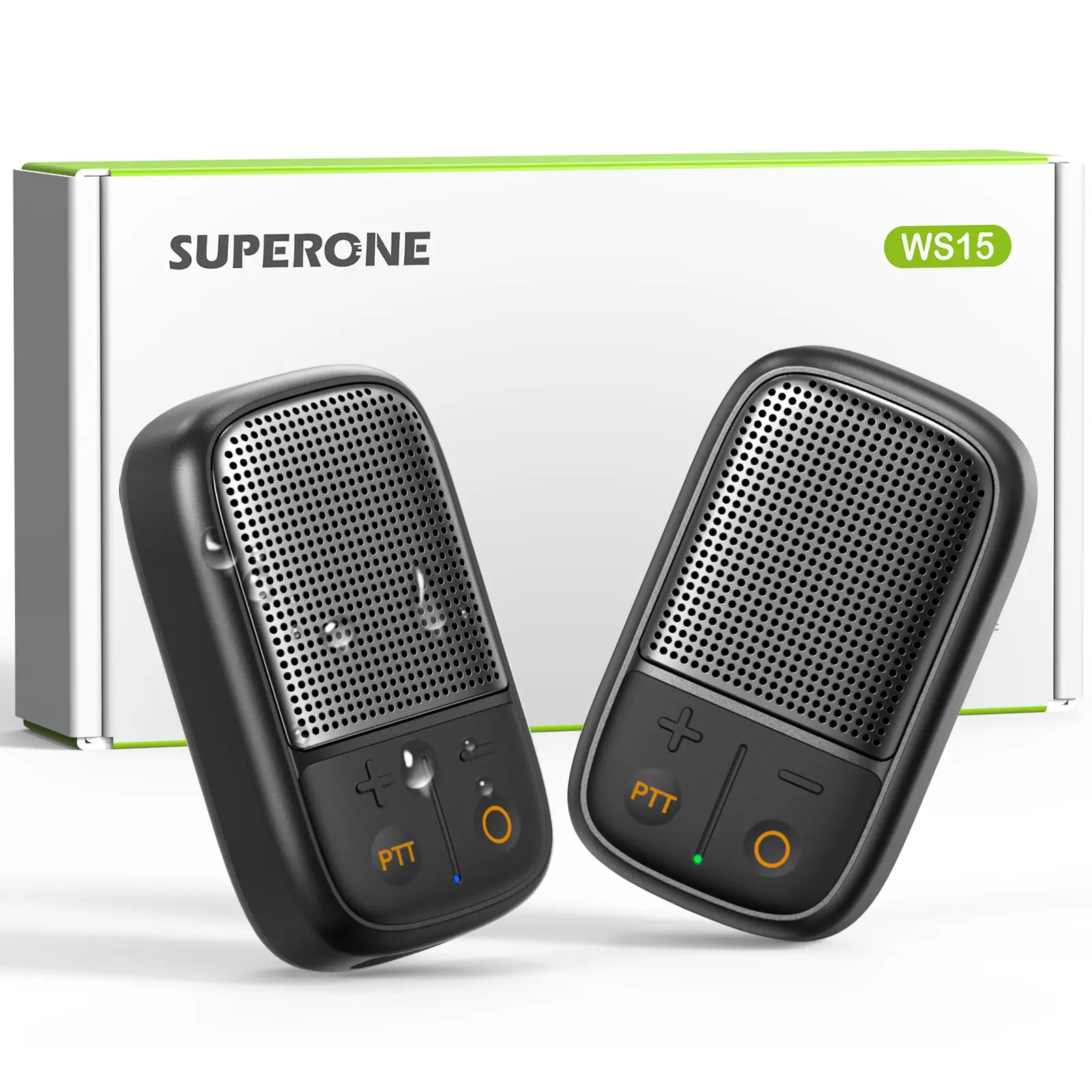 SUPERONE 2-Pack Bluetooth Portable Speakers, Clip-On Wearable with Free Unlimited Walkie-Talkie Function, 30H Playtime, IPX7 Waterproof/Dustproof, TWS Pairing, Hands-Free Music/Calls for Outdoor Camping, Cycling, Audios, User