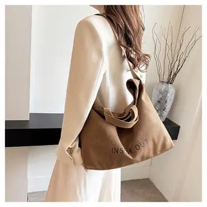 Multi-Way Canvas Crossbody Tote - Minimalist Vintage Work/College Casual Bag Eco-Friendly Large-Capacity Convertible Shoulder Bags in 5 Neutral Hues