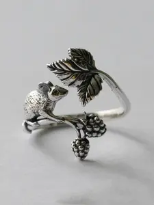 Vintage Unique Cute Squirrel Pine Trees Open-style Ring Elegant Ring Daily Vacation Gift From A Best Friend  Party Dainty Stacking Rings, Elegant Casual Ring Stackable Finger Rings Animal Theme Ring