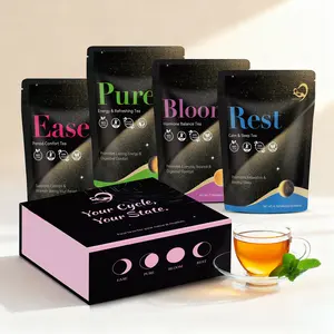 Cycle Supplements for Women – Herbal Supplements Set with Ease, Pure, Bloom & Rest Blends – Caffeine-Free Wellness Supplements for Monthly Routine, Energy, Balance & Relaxation