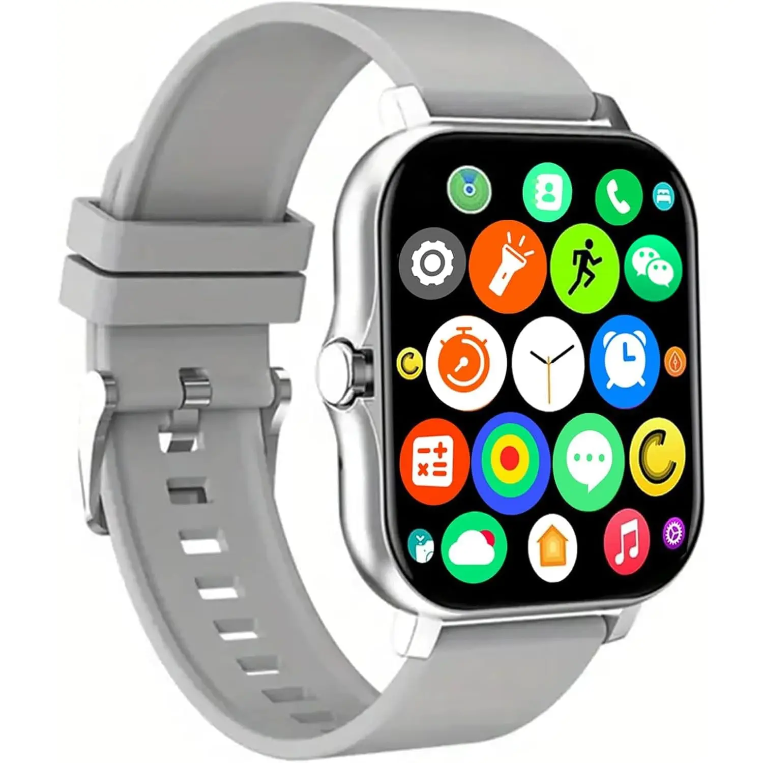 Multifunction Silicone Wearable Smart Watch - 1.83in Fashion Touchscreen Tracker with Call Answering/Making, Message Reminder, Game, Bluetooth Music, Calculator, Stopwatch, IP68 Waterproof, Pedometer, Fitness Tracking for Android iOS, Father-Son Gift, Sma