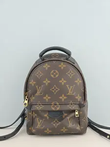 Pre-owned Monogram coated canvas and leather trim Backpacks Louis Vuitton Monogram Canvas Palm Springs Mini Backpack Bag【AR2126】