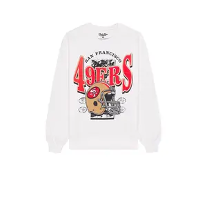 Junk Food 49ers Conversion Crew Fleece Sweatshirt in White Unisex