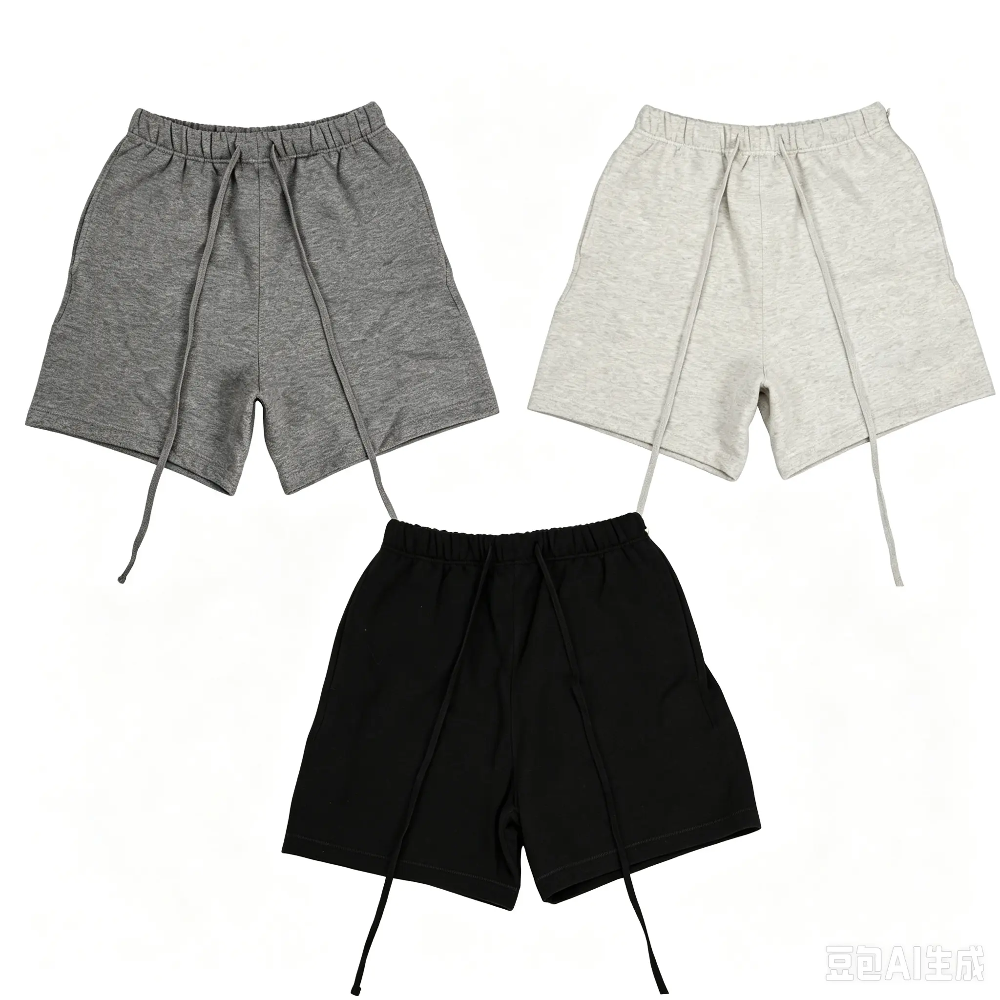 Men's Essentials StreetwearShorts  - Loose-Fit, , Relaxed Waist,  Light Oatmeal Fabric, Breathable, Plain, Length, Mix and Match Men's Shorts