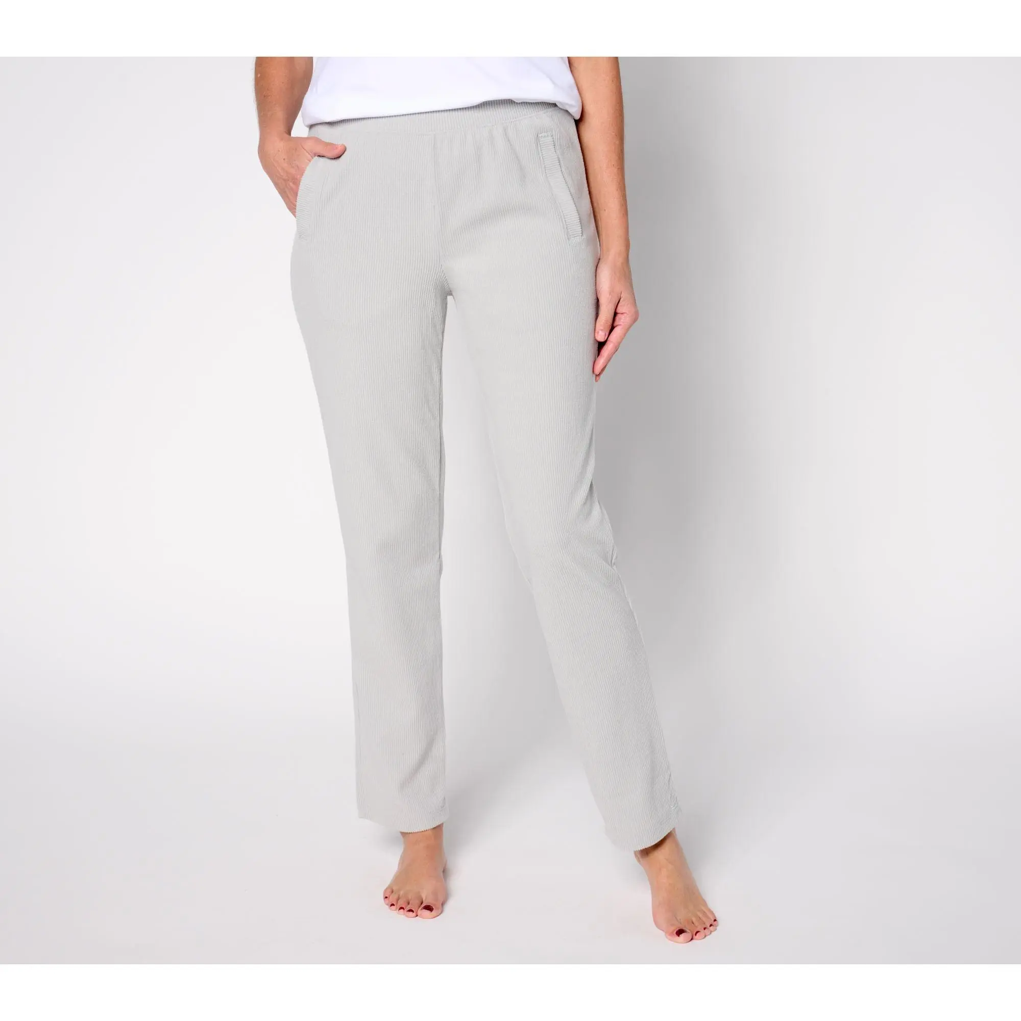 Cuddl Duds Ribbed Fleece Straight Pant