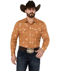 Pendleton Men's Laramie Diamond Print Long Sleeve Western Snap Shirt - Ra907-79331